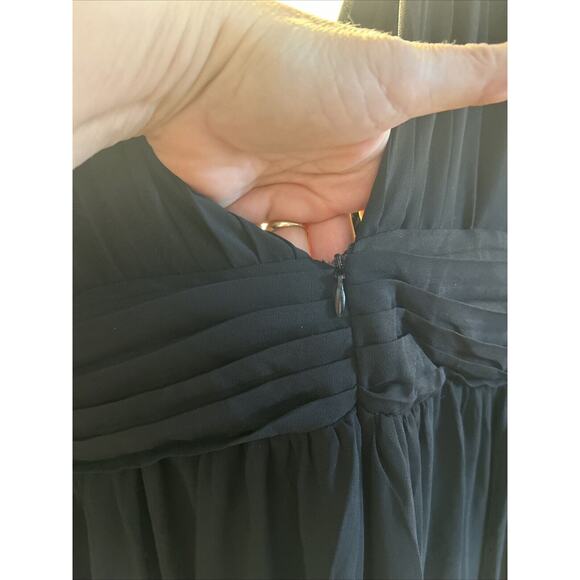 Love X Design Black Deep VNeck Front and Back Sheer Sleeve Side Slit Lined M New - Picture 5 of 7